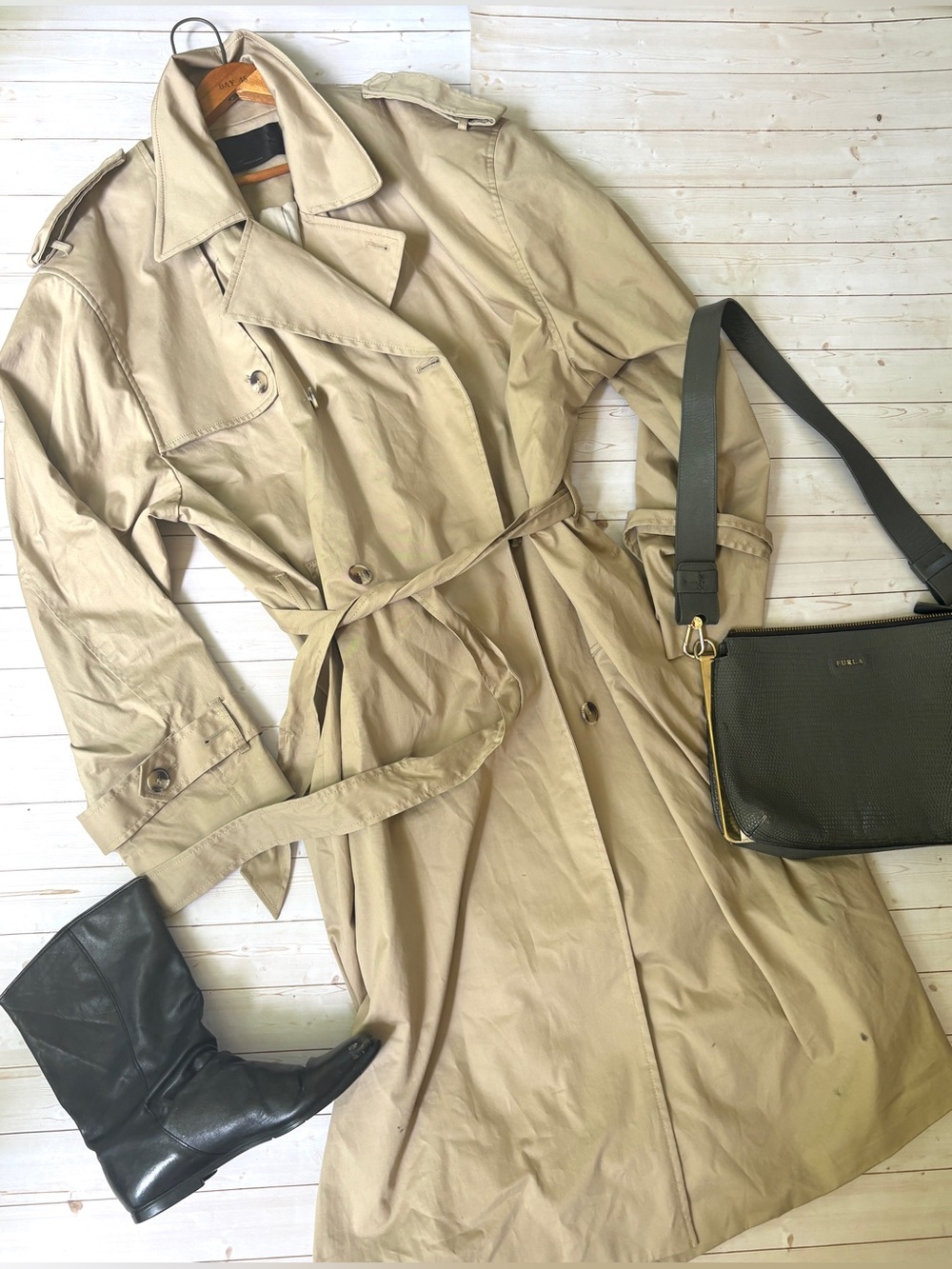 Oak + Fort oversize belted trench coat